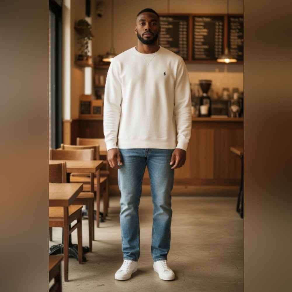 Polo By Ralph Lauren Unisex Cream Crew Neck Sweater